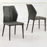 Harrow Dark Grey Leather Dining Chair-3