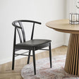 2 x Artenara Black Faux Leather Curved Dining Chair