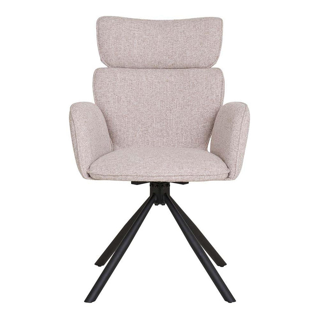 2 x Cordoba Sand Fabric Swivel Dining Chair