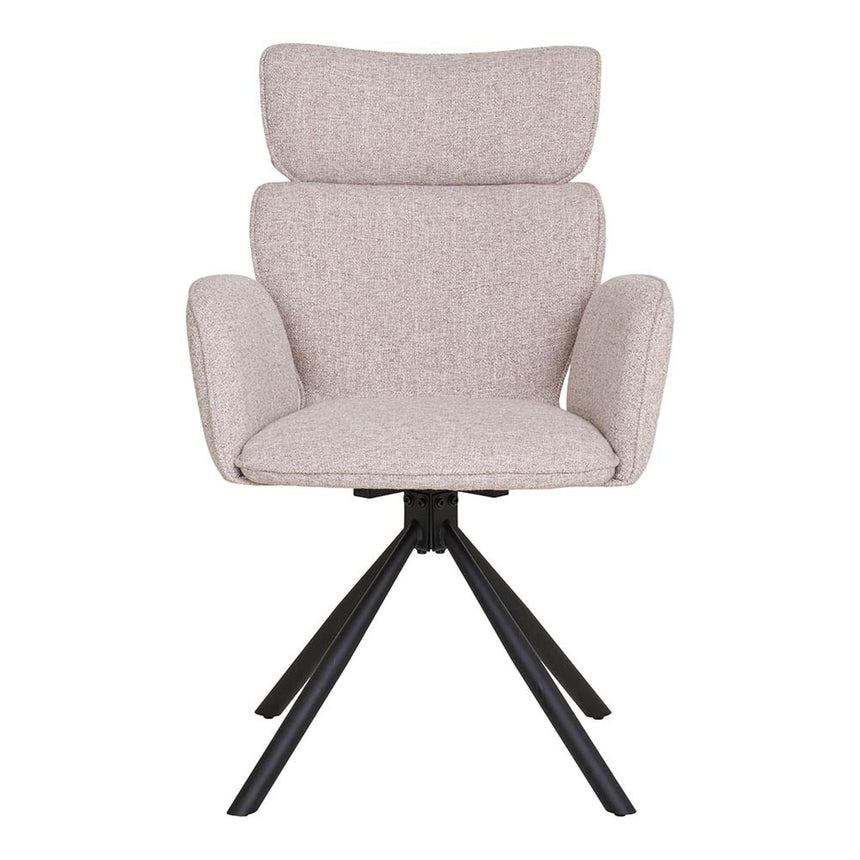 2 x Cordoba Sand Fabric Swivel Dining Chair