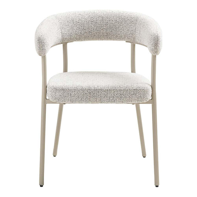 2 x Trivio Sand Fabric Curved Dining Chair