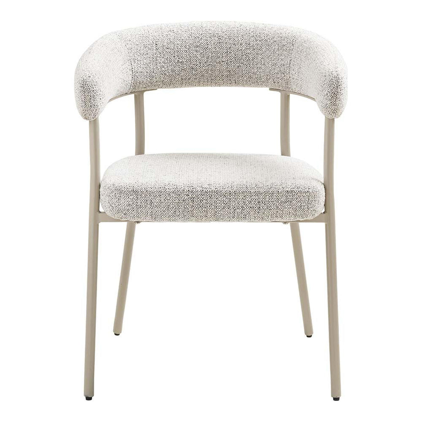2 x Trivio Sand Fabric Curved Dining Chair