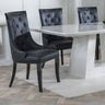 Carmela Black Leather Large High Back Dining Chair with Black Legs-3