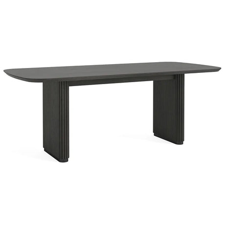 Lucas Black 8 Seater Fluted Dining Table