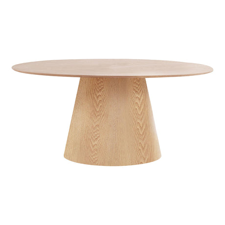 Bolton Natural Wood 6 Seater Oval Pedestal Dining Table - 160cm