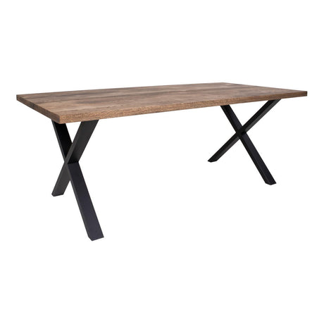 Montpellier Smoked Oak 8 Seater Dining Table with Black Cross Legs - 200cm