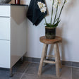 2 x Badia Natural Teak Wood Round Stool