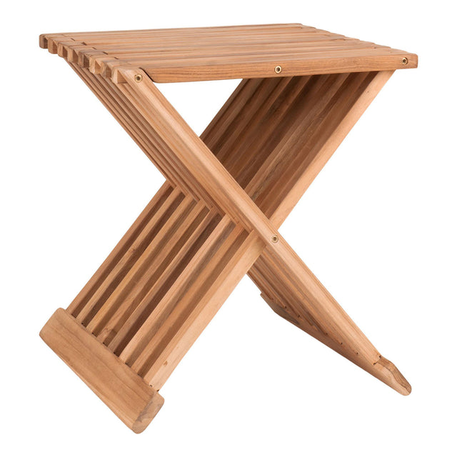 2 x Erto Natural Teak Wood Slatted Stool