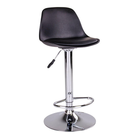 2 x Trondheim Black Faux Leather Adjustable Barstool