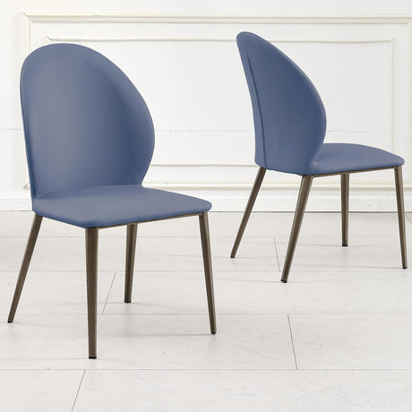 Astrid Blue Leather Dining Chair-5