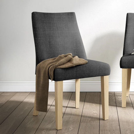 2 x Luna Charcoal Fabric Dining Chair