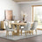 Cara Oak 6-8 Seater Extending Dining Set with Luna Beige Fabric Dining Chair
