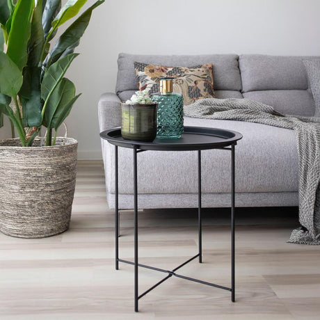 Bastia Black Metal Round Side Table