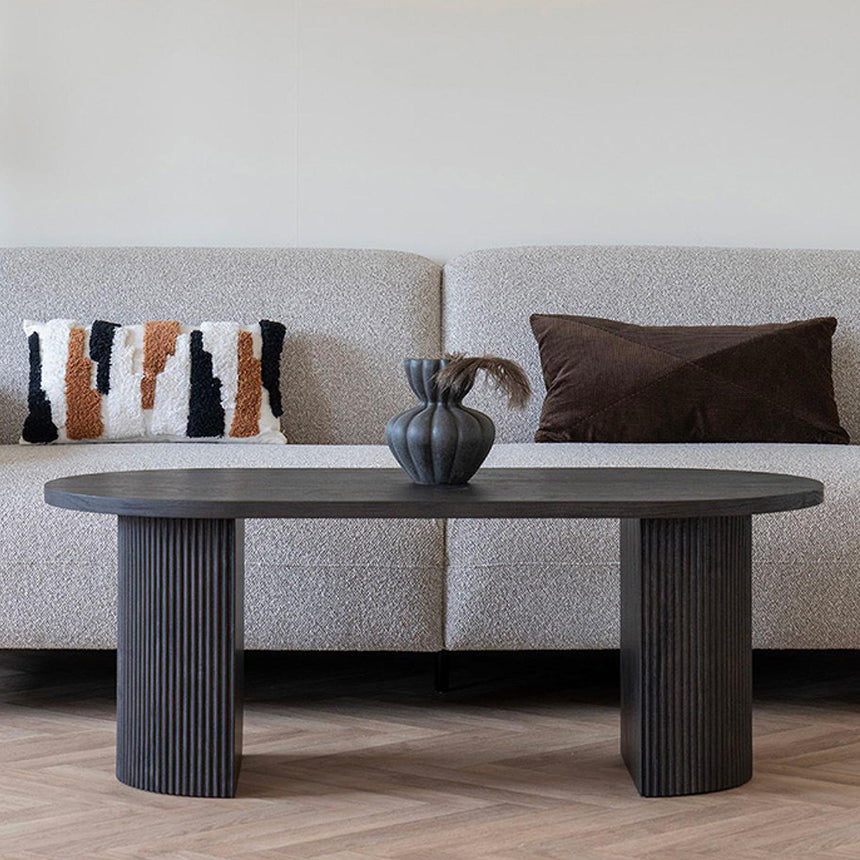Boavista Dark Wood Oval Coffee Table