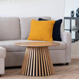 Osaka Oak Round Coffee Table with Slatted Base