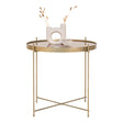 Venezia Brass Glass and Metal Round Coffee Table