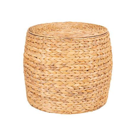 Delia Natural Waterhyacinth Storage Round Side Table