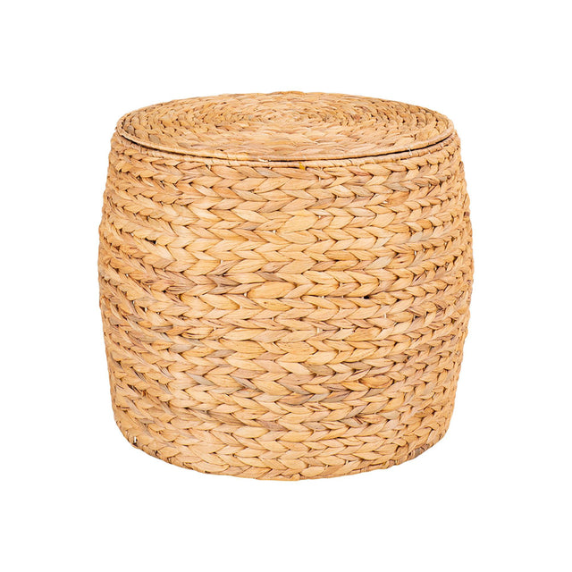 Delia Natural Waterhyacinth Storage Round Side Table