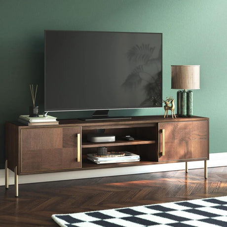 Gambit Dark Wood 150cm Large Storage TV Unit