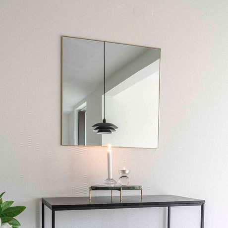 Jersey Brass Finish Square Wall Mirror - 60cm x 60cm