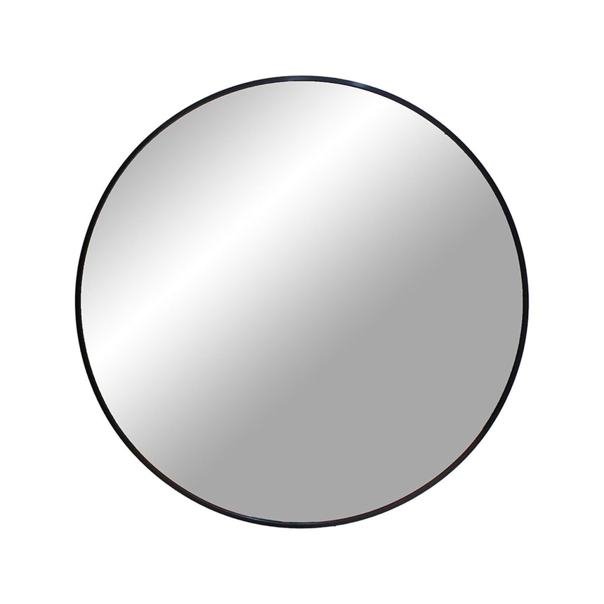 Madrid Black Round Wall Mirror - 60cm x 60cm