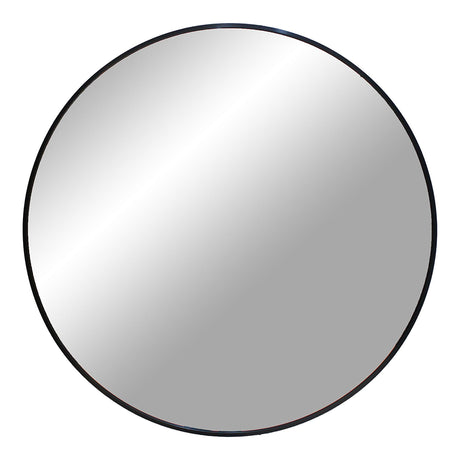 Madrid Black Round Wall Mirror - 80cm x 80cm