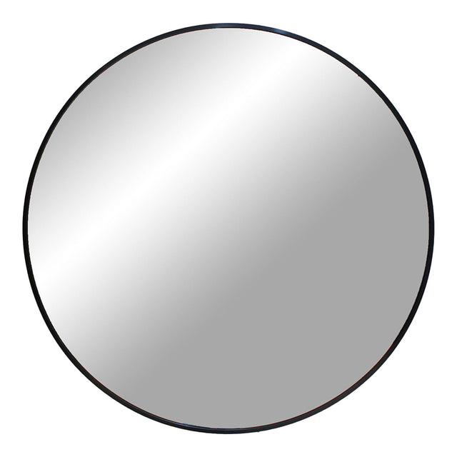 Madrid Black Round Wall Mirror - 80cm x 80cm