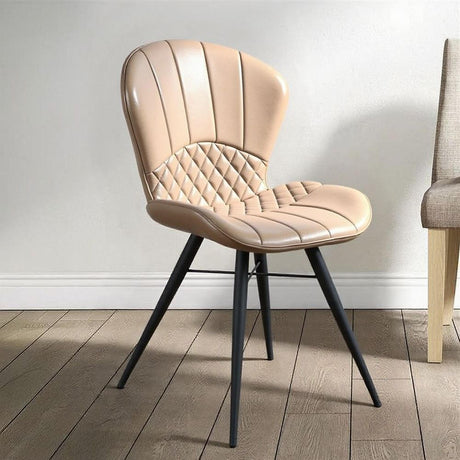 2 x Amory Beige Leather Dining Chair