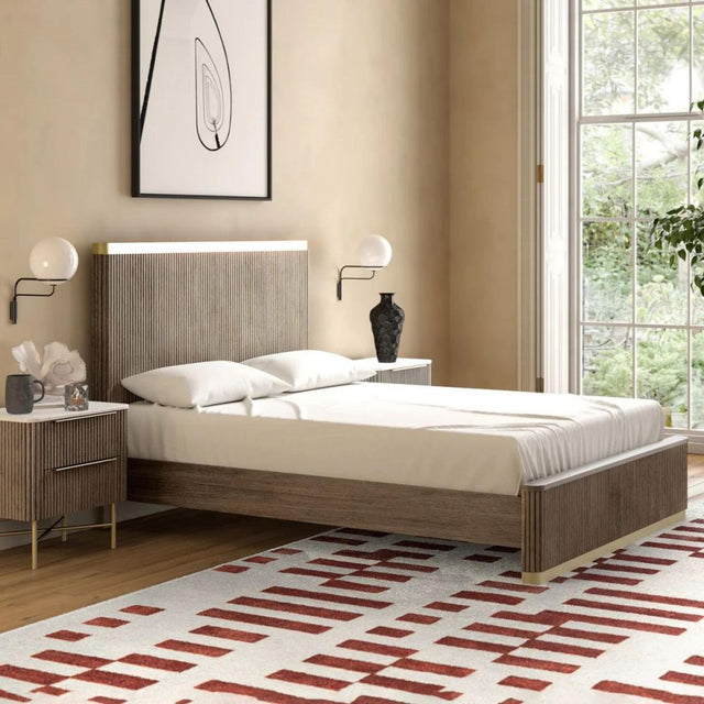 Isabella Grey Fluted Bed