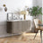 Isabella Grey Large 2 Door Fluted Curved Sideboard with White Marble Top - 145cm