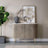 Isabella Grey Small 2 Door Fluted Curved Sideboard with White Marble Top - 100cm