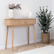 Nikko Pine Wood Fluted Curved Console Table