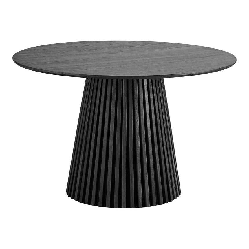 Osaka Black Oak 4 Seater Round Dining Table with Slatted Base