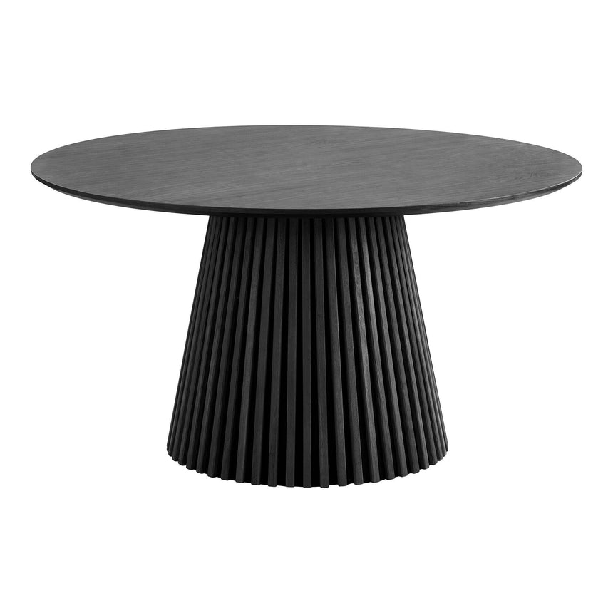 Osaka Black Oak 6 Seater Round Dining Table with Slatted Base