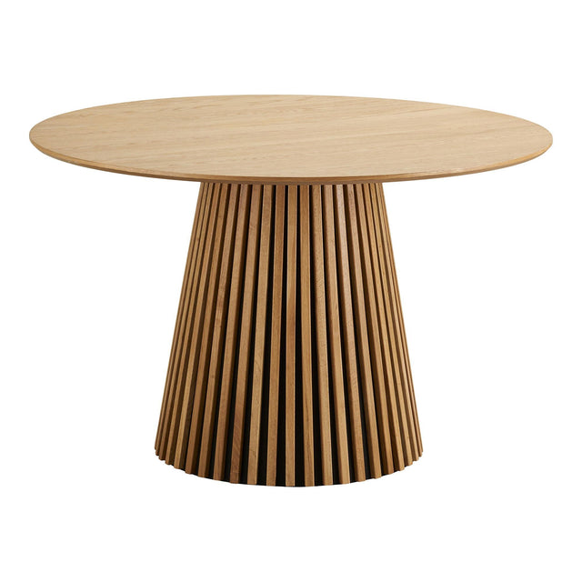 Osaka Natural 4 Seater Round Dining Table with Slatted Base