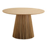 Osaka Natural 4 Seater Round Dining Table with Slatted Base