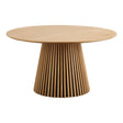 Osaka Oak 6 Seater Round Dining Table with Slatted Base