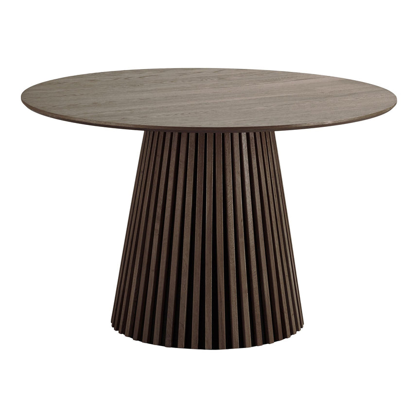 Osaka Smoked Oak 4 Seater Round Dining Table with Slatted Base-3