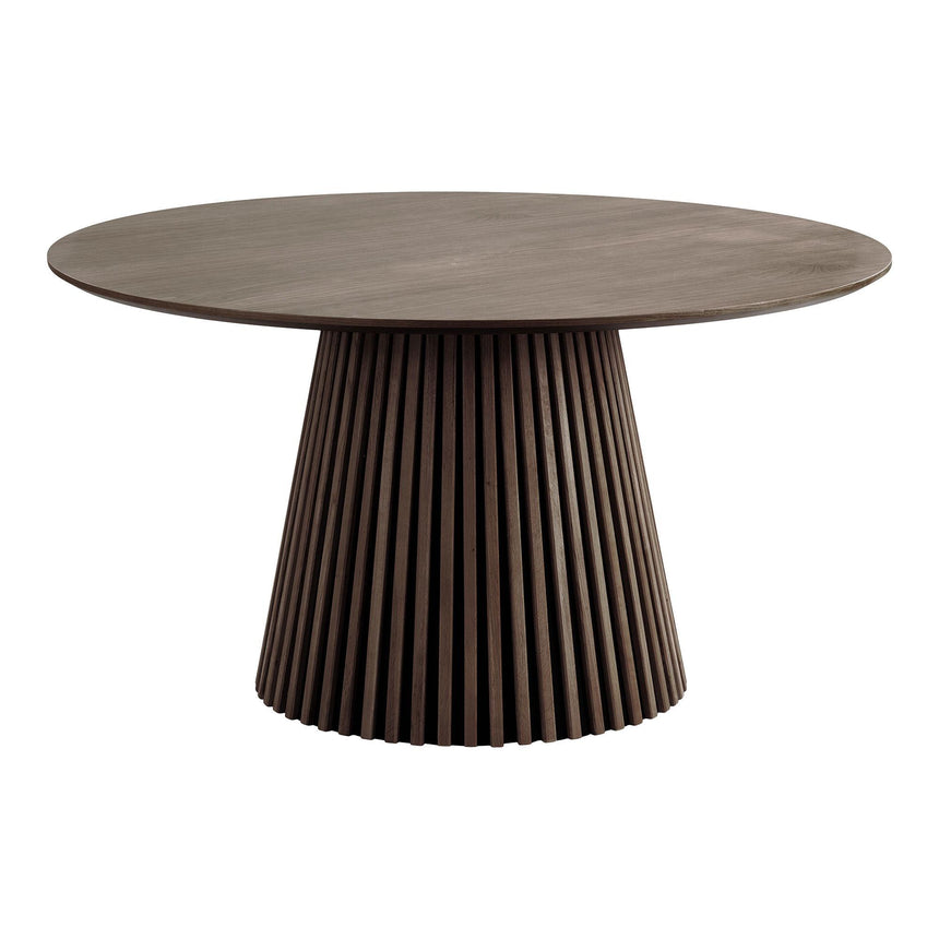 Osaka Smoked Oak 6 Seater Round Dining Table with Slatted Base