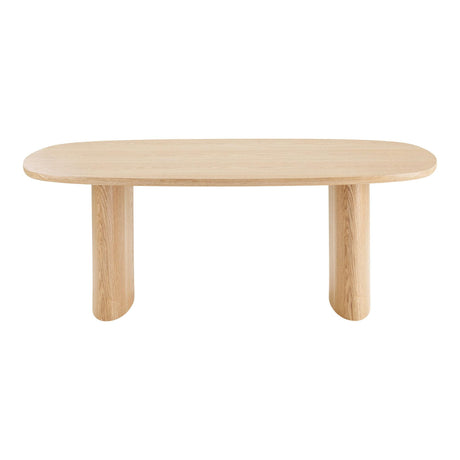 Serra Natural Wood 8 Seater Oval Double Pedestal Dining Table - 210cm