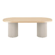 Solva Natural Wood 8 Seater Oval Double Pedestal Dining Table - 220cm