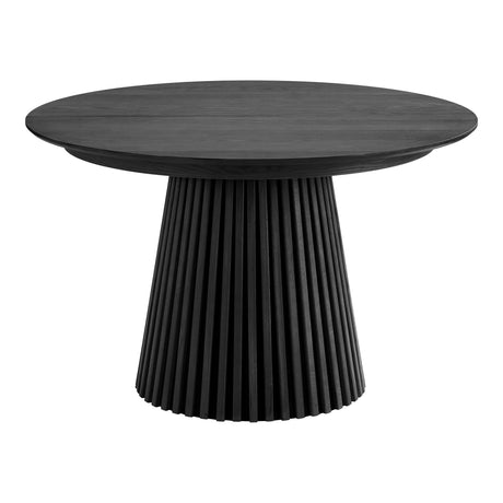 Osaka Black Oak 4-8 Seater Round Extending Dining Table with Slatted Base