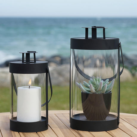 Bondi Black Steel Lanterns (Set of 2)