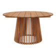 Lorca Teak Wood 4 Seater Round Garden Dining Table with Slatted Base - 120cm