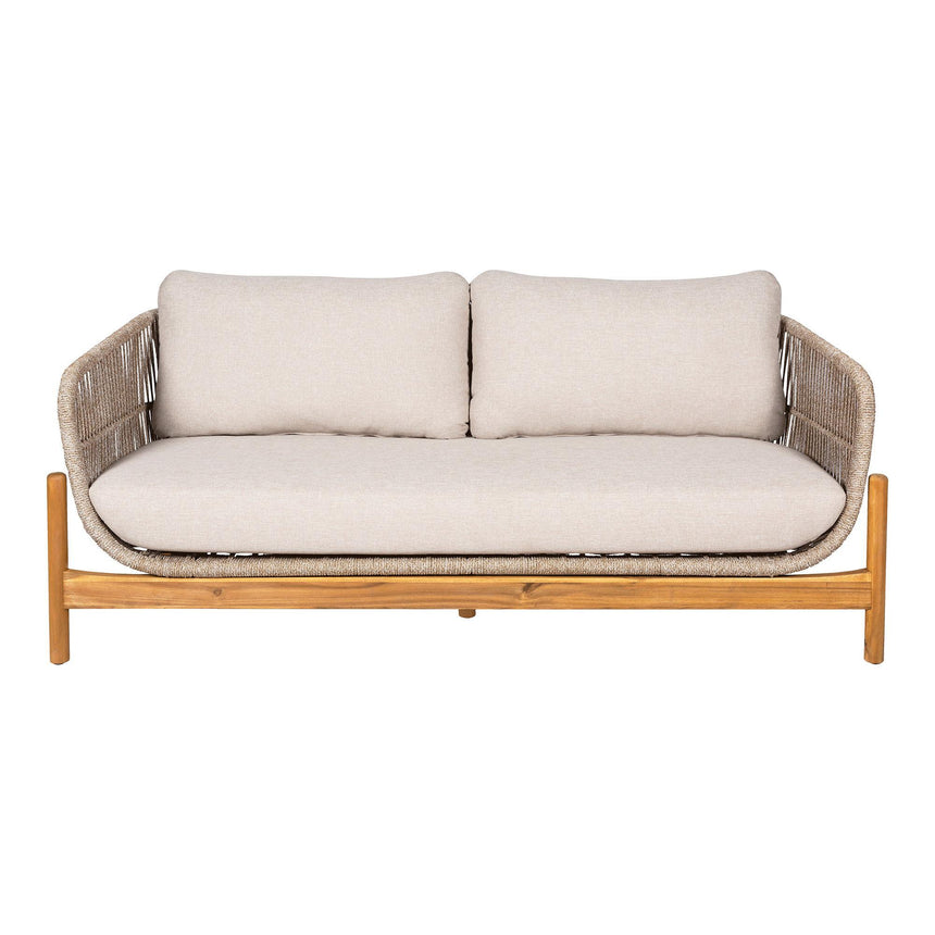 Terracina Beige Rope 2 Seater Garden Lounge Sofa