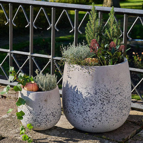Sutton Grey Fiberclay Set of 2 Pots