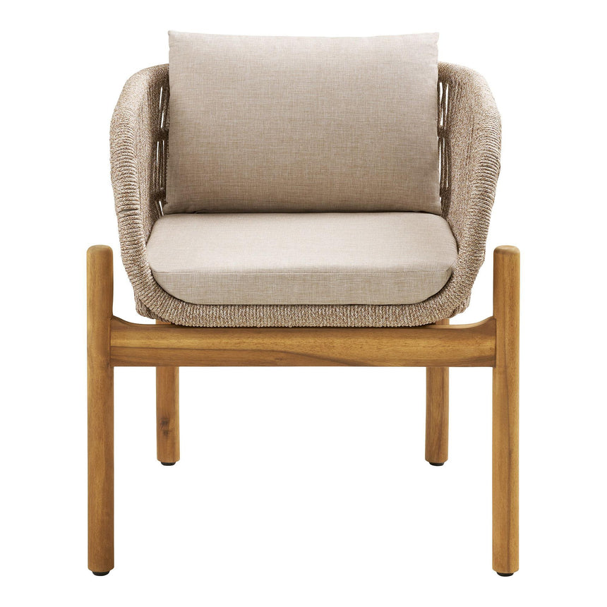 2 x Terracina Beige Rope Garden Dining Chair