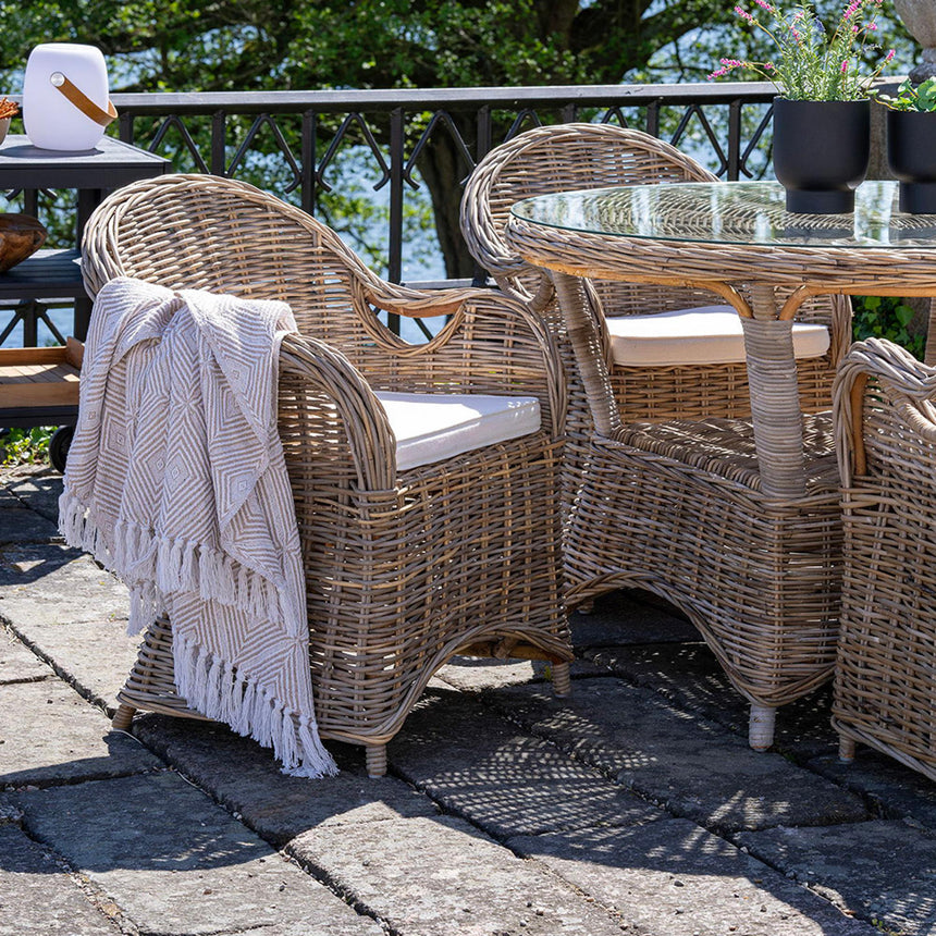 2 x Larisa Rattan Garden Dining Armchair
