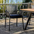 4 x Tulsa Black Garden Dining Armchair