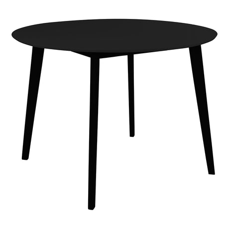 Vojens Black 4 Seater Round Dining Table - 105cm
